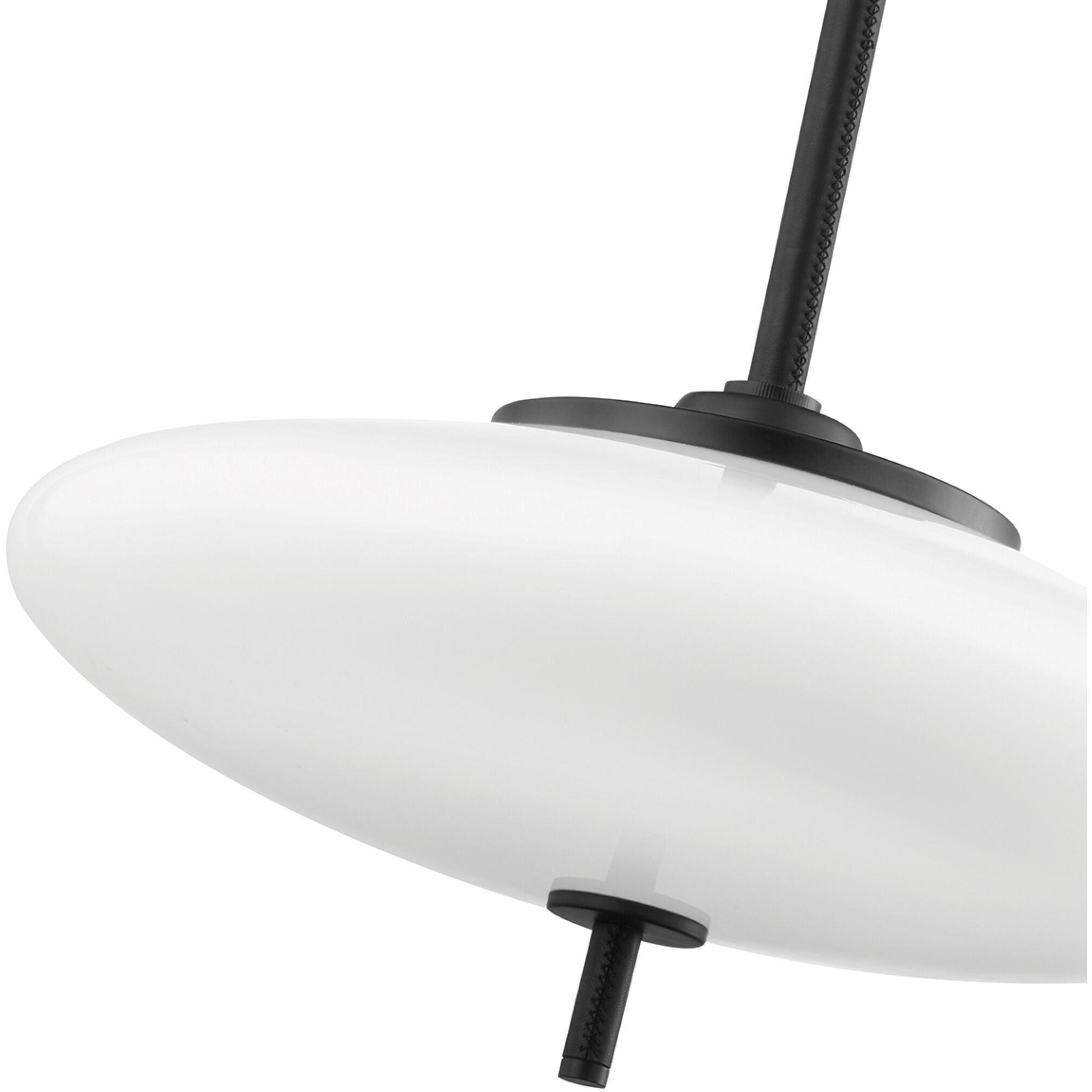 Fallon 2 Light 18 inch Satin Black/Black Leather Pendant Ceiling Light
