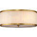 Upsala 2 Light 15 inch Antique Brass Flush Mount Ceiling Light, Large
