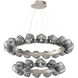 Gem LED 48.3 inch Beige Silver Chandelier Ceiling Light, Radial Ring Two Tier