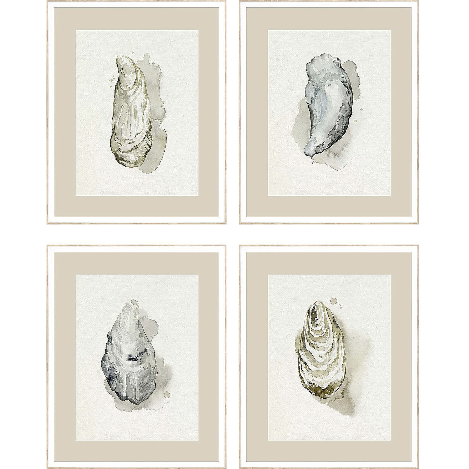 Waterside Gray and Black and Green Framed Art