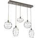 Misto 5 Light Flat Bronze Linear Pendant Ceiling Light in Misto Clear, Multi-Port