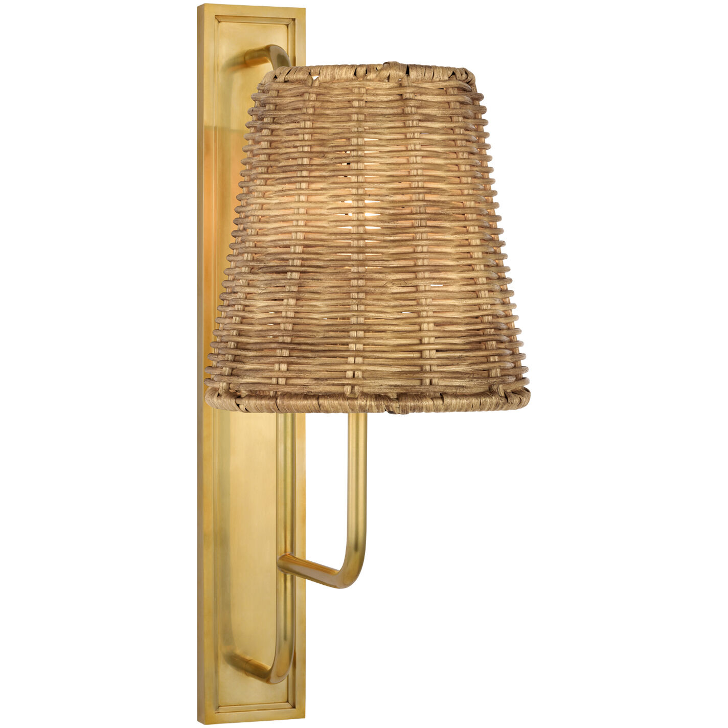 Amber Lewis Rui LED 8 inch Hand-Rubbed Antique Brass Tall Sconce Wall Light