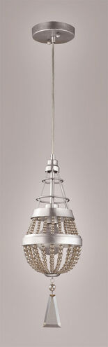 Arbelos 1 Light Silver with Smoke Crystal Mini Pendant Ceiling Light