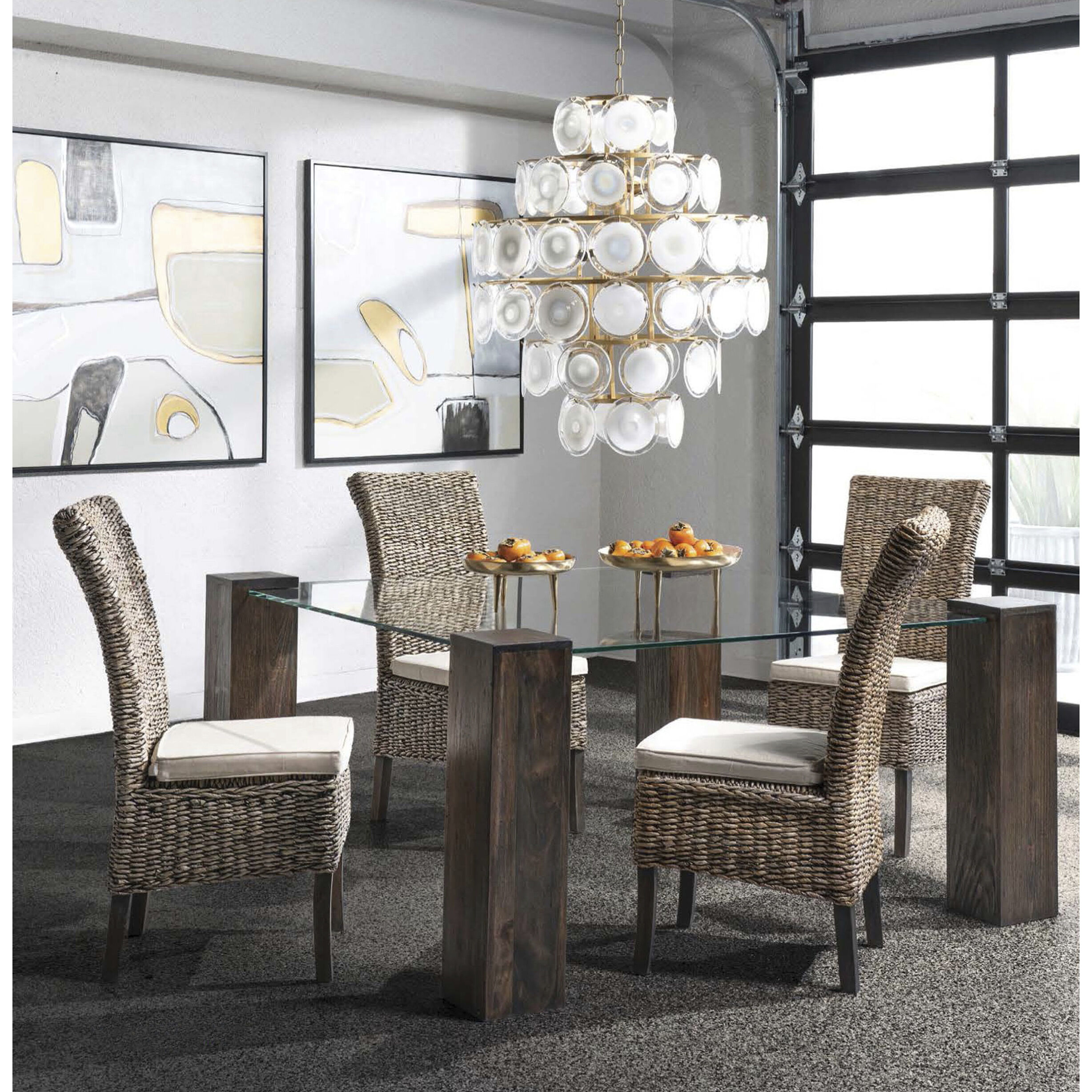 Reagan Natural and Cream and Espresso Brown Side Chair