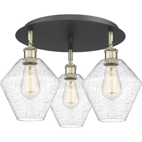 Cindyrella 3 Light 19.75 inch Black Antique Brass Flush Mount Ceiling Light in Seedy