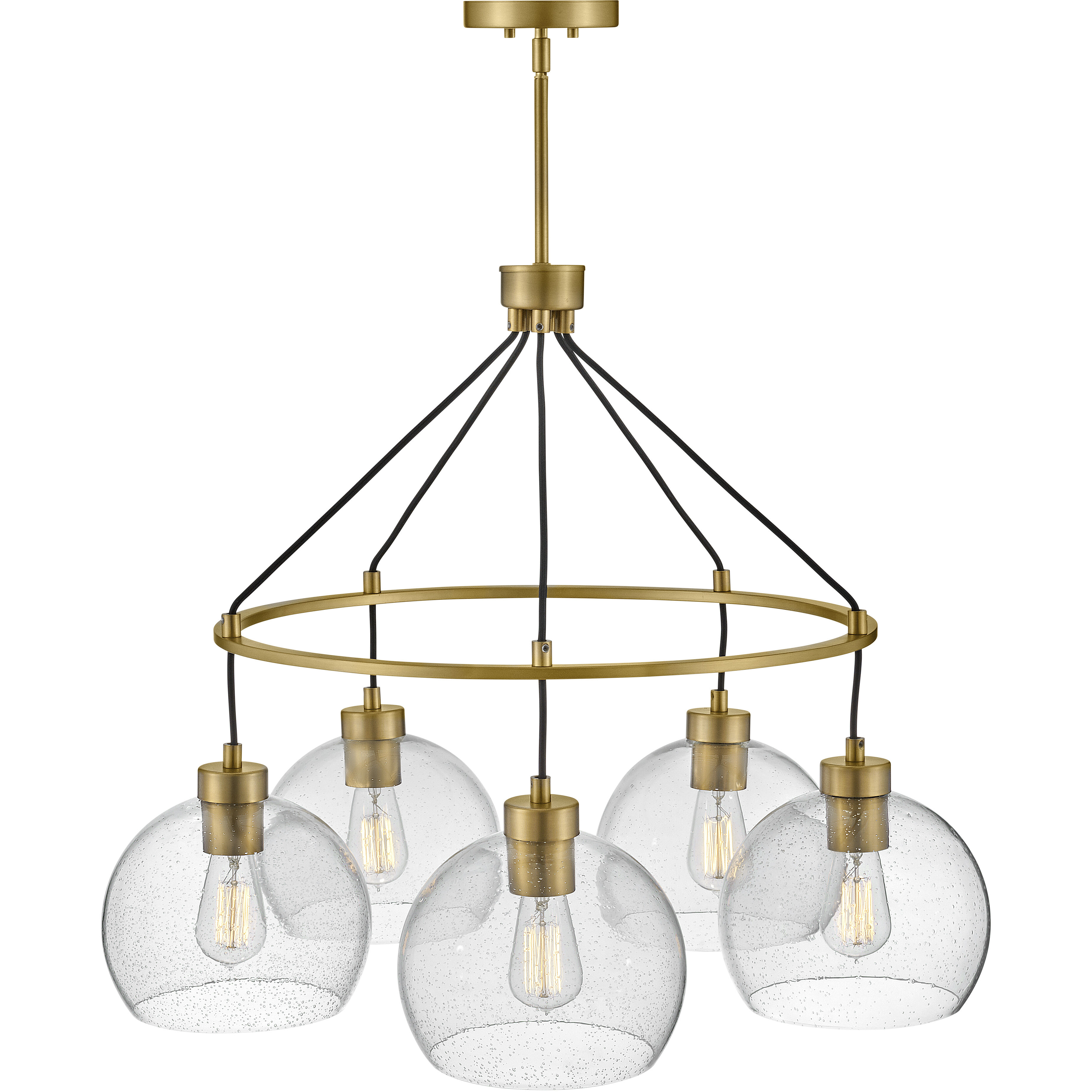 Rumi LED 30 inch Lacquered Brass Chandelier Ceiling Light