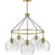 Rumi LED 30 inch Lacquered Brass Chandelier Ceiling Light
