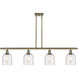 Ballston Bella 4 Light 48 inch Antique Brass Stem Hung Island Light Ceiling Light