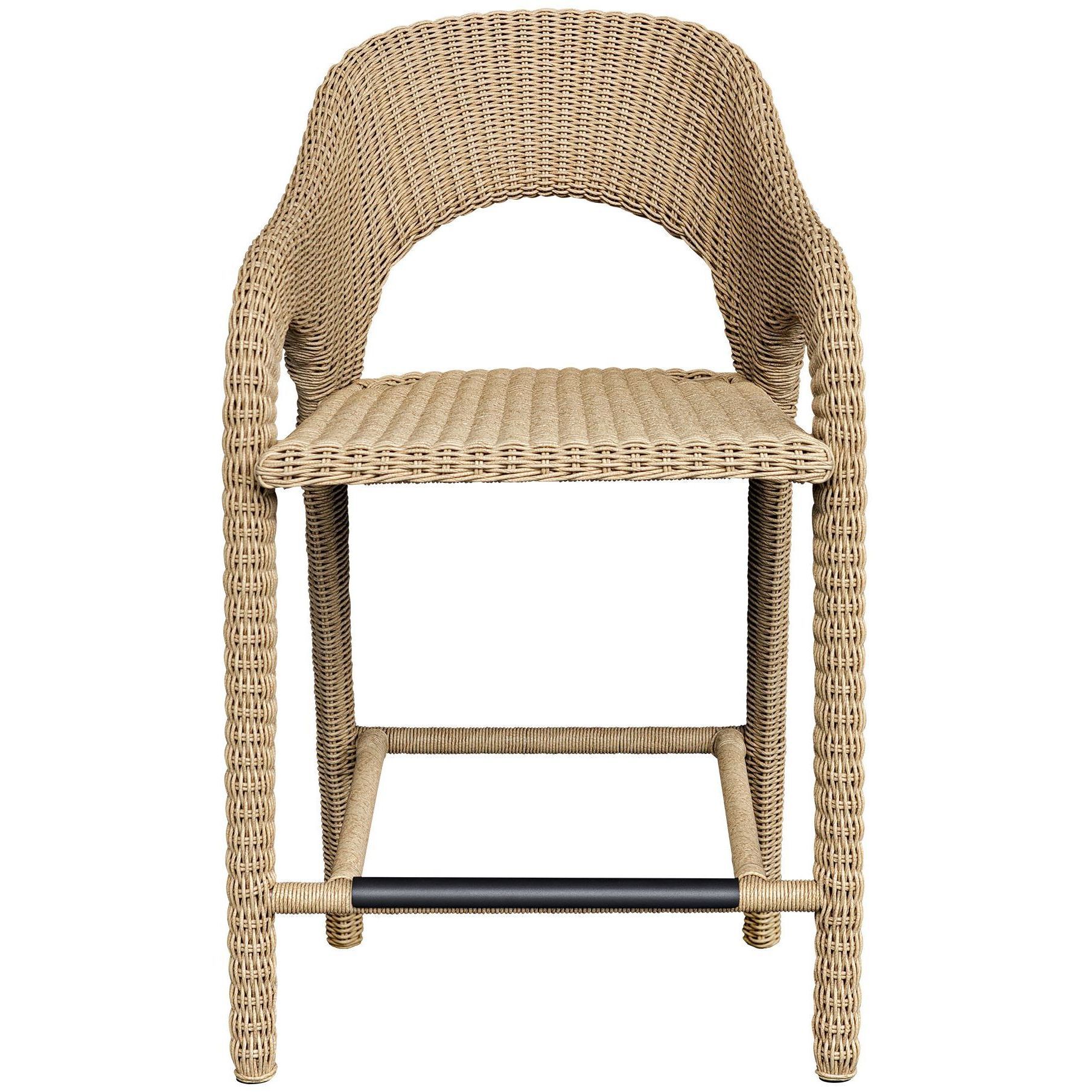 Kavali 38 inch Natural Honey and Oyster White Outdoor Counter Stool