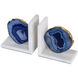 Agate 5.5 X 3 inch Blue/White Bookends