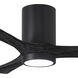 Atlas Irene-3HLK 42 inch Matte Black Ceiling Fan, Flush Mounted