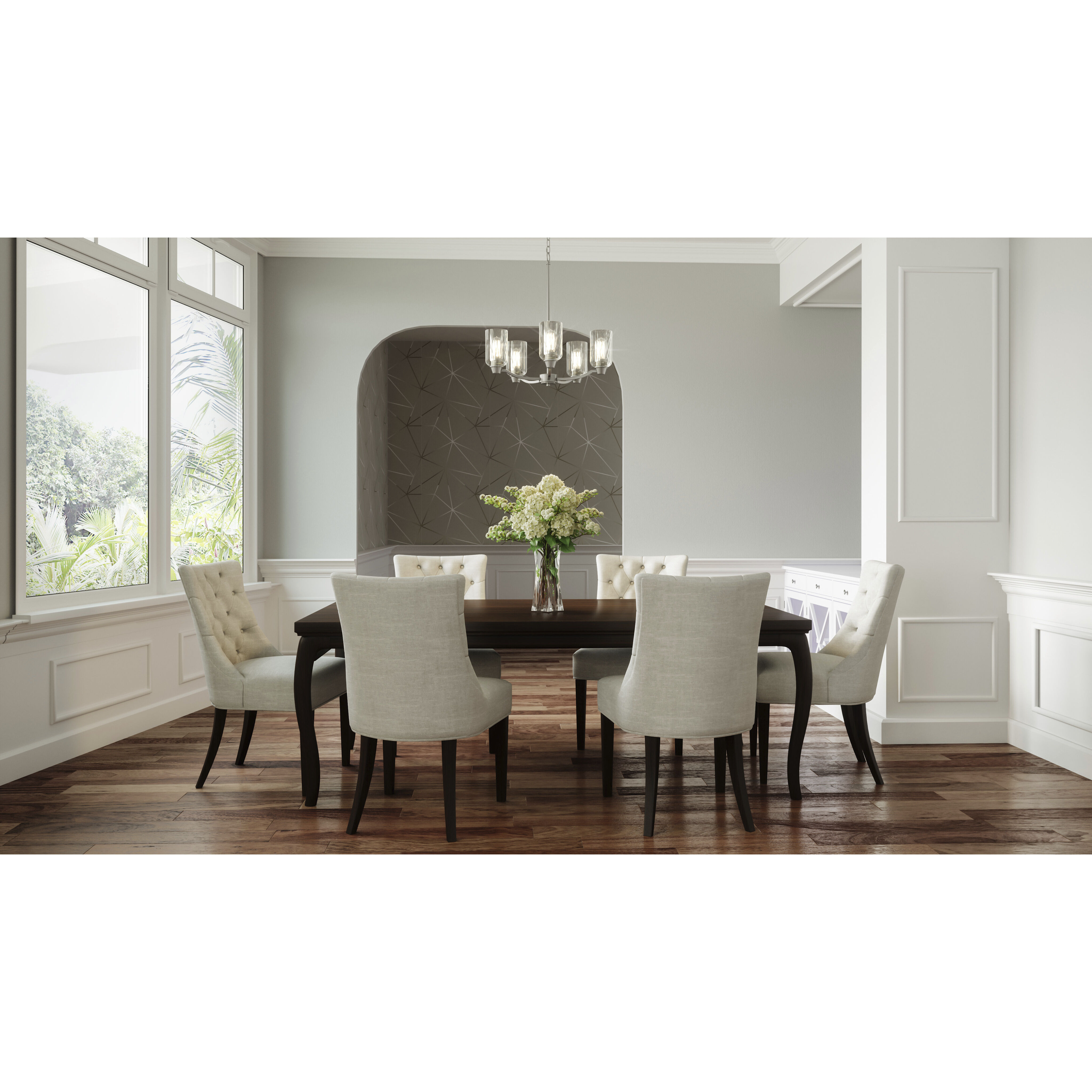 Acacia 5 Light 24 inch Brushed Nickel Chandelier Ceiling Light