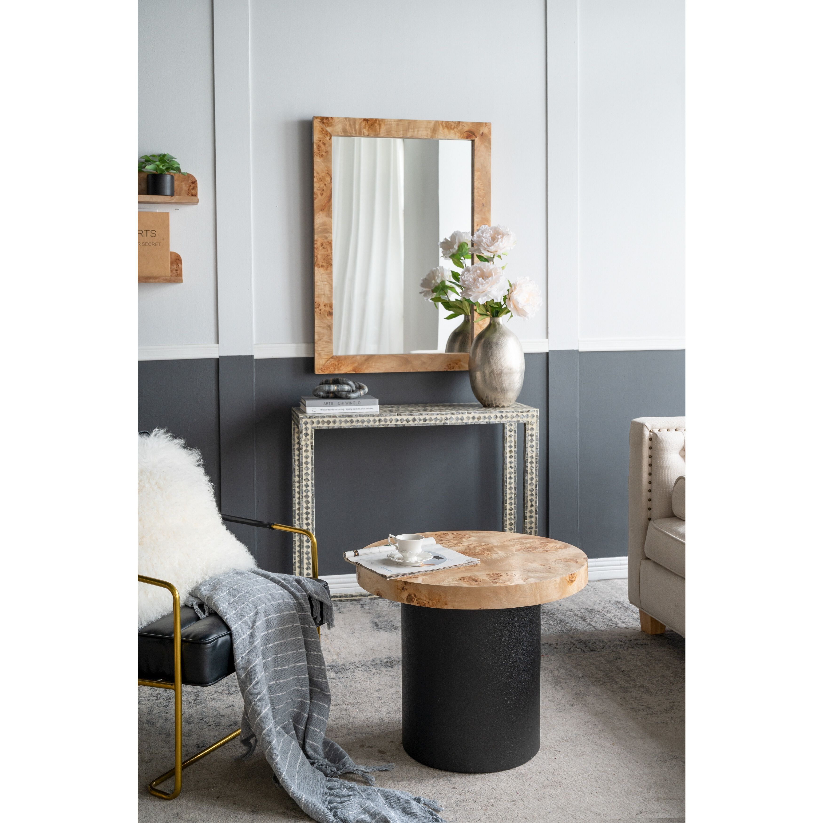 Burl 39.8 X 28 inch Brown Mirror