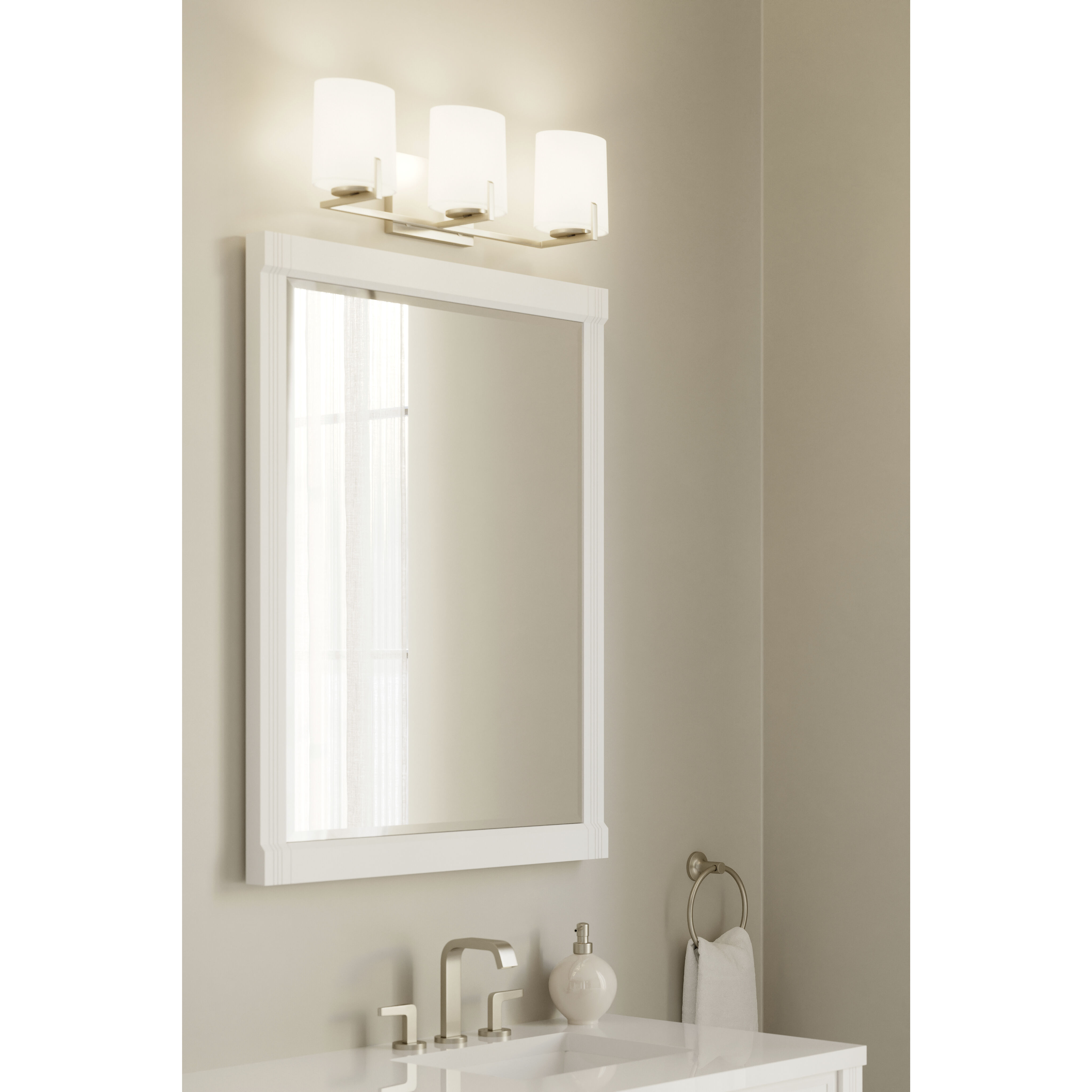 Mirelle 3 Light 25 inch Brushed Nickel Vanity Wall Light