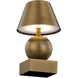 Silas 9.25 inch 2.30 watt Brass Portable Rechargeable Table Lamp Portable Light, By Coco & Dash