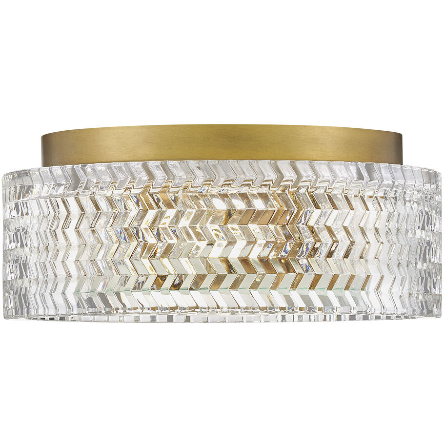 Elle 2 Light 12 inch Heritage Brass Bath Light Wall Light, Flush Mount