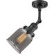 Franklin Restoration Small Bell 1 Light 5 inch Matte Black Sconce Wall Light in Plated Smoke Glass, Franklin Restoration