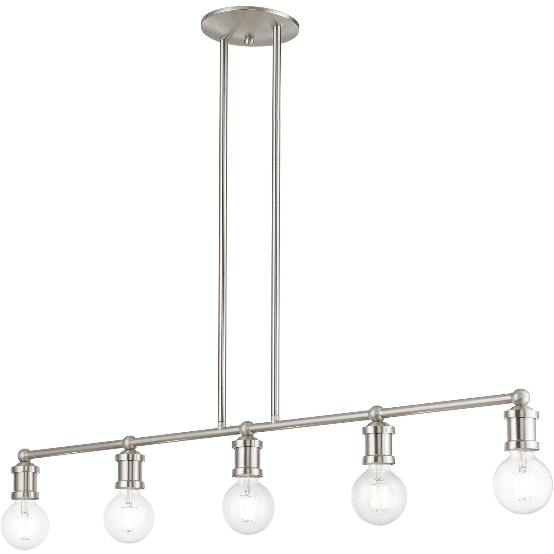 Lansdale 5 Light 40 inch Brushed Nickel Linear Chandelier Ceiling Light, Large