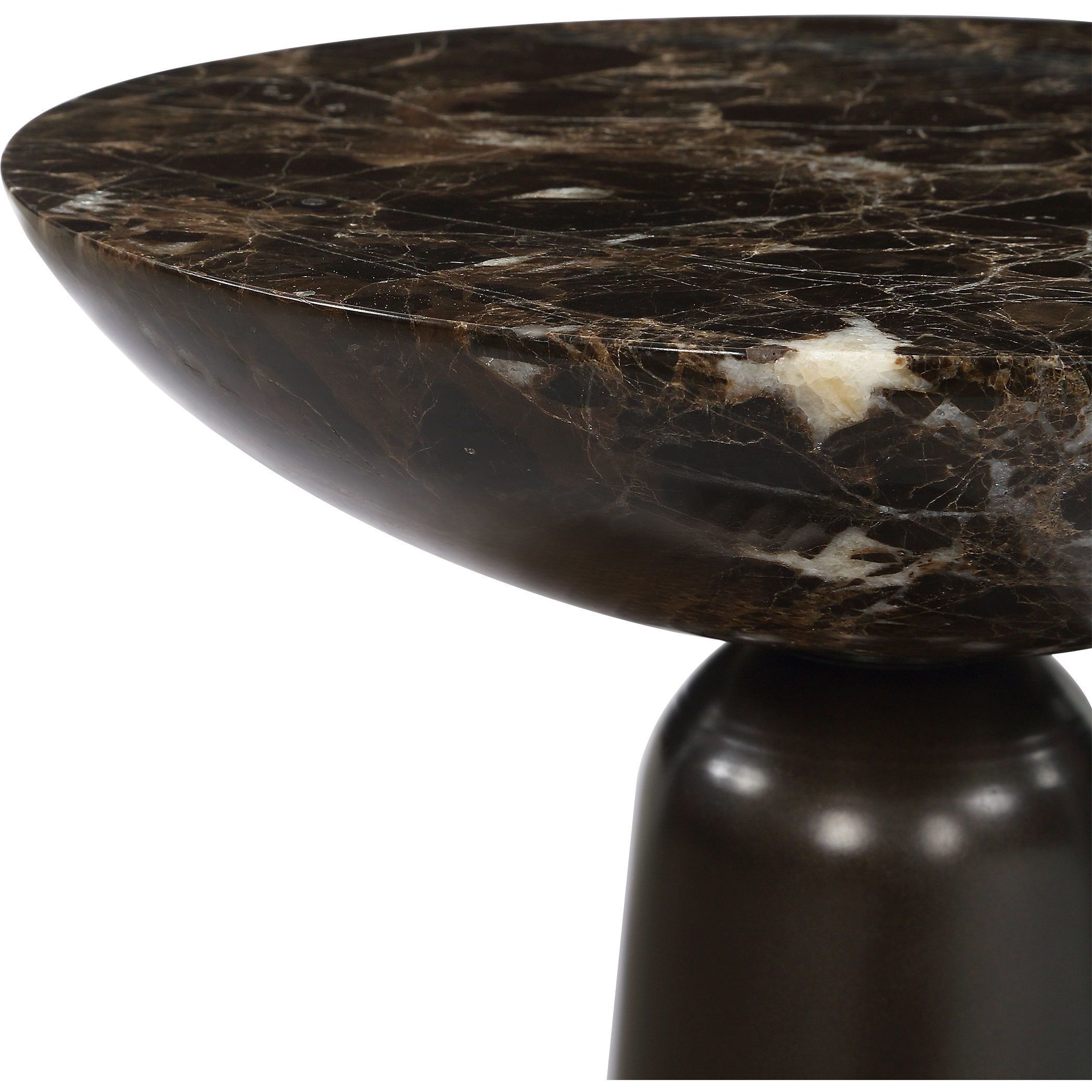 Hastings 22 X 11 inch Dark Bronze and Brown Marble Accent Table