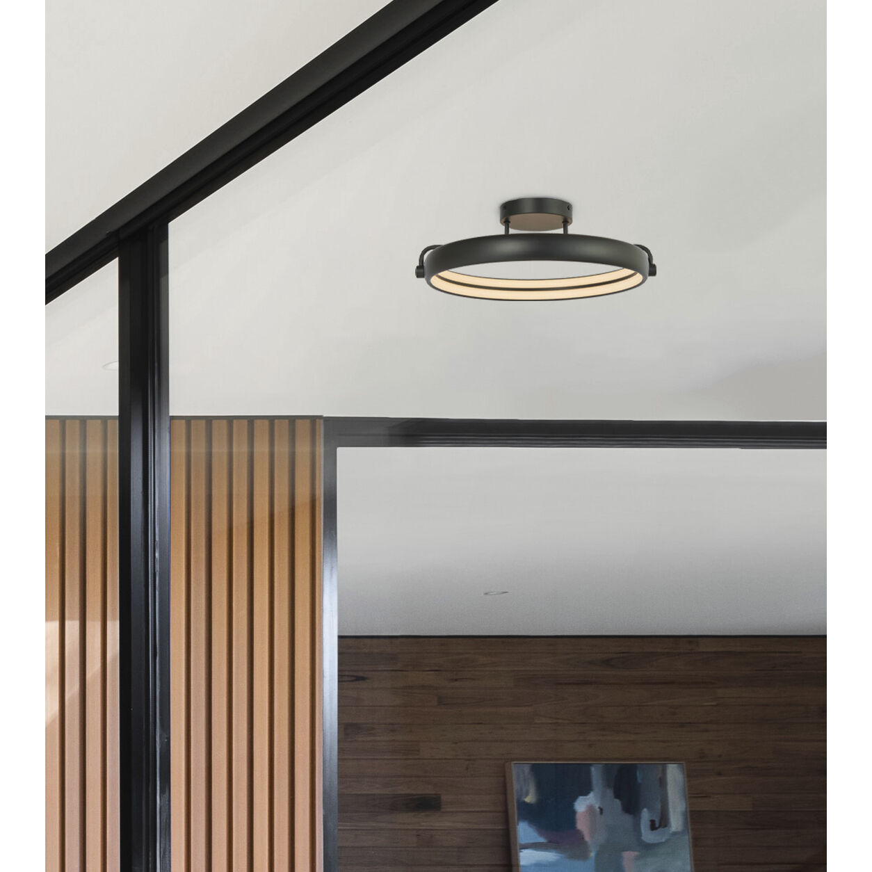 Rave LED 18 inch Matte Black Flush Mount Ceiling Light