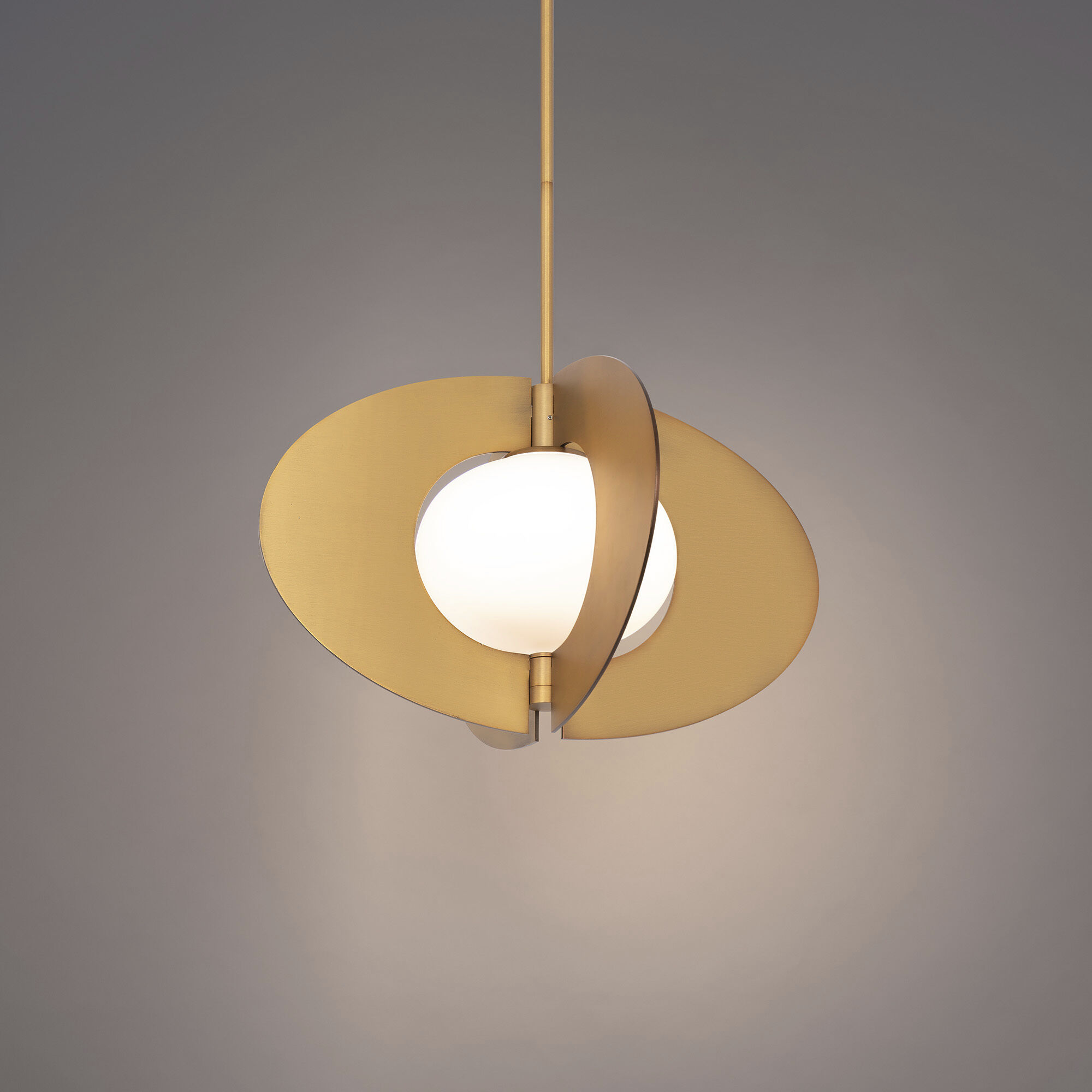 Echelon 1 Light 16 inch Aged Brass Pendant Ceiling Light