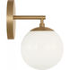 Nube 1 Light 7 inch Satin Brass Vanity Light Wall Light in Incandescent