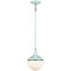 Mid-Century Schoolhouse 1 Light 8 inch Mint with Polished Chrome Mini Pendant Ceiling Light
