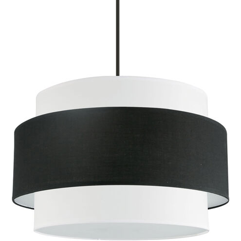 Priya 4 Light 22 inch Matte Black with Black-White Chandelier Ceiling Light in Black and White