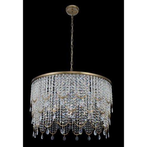 Vezzo 9 Light 36 inch Winter Brass Pendant Ceiling Light in Firenze Clear