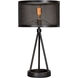 Livingstone 27 inch 100 watt Black Table Lamp Portable Light