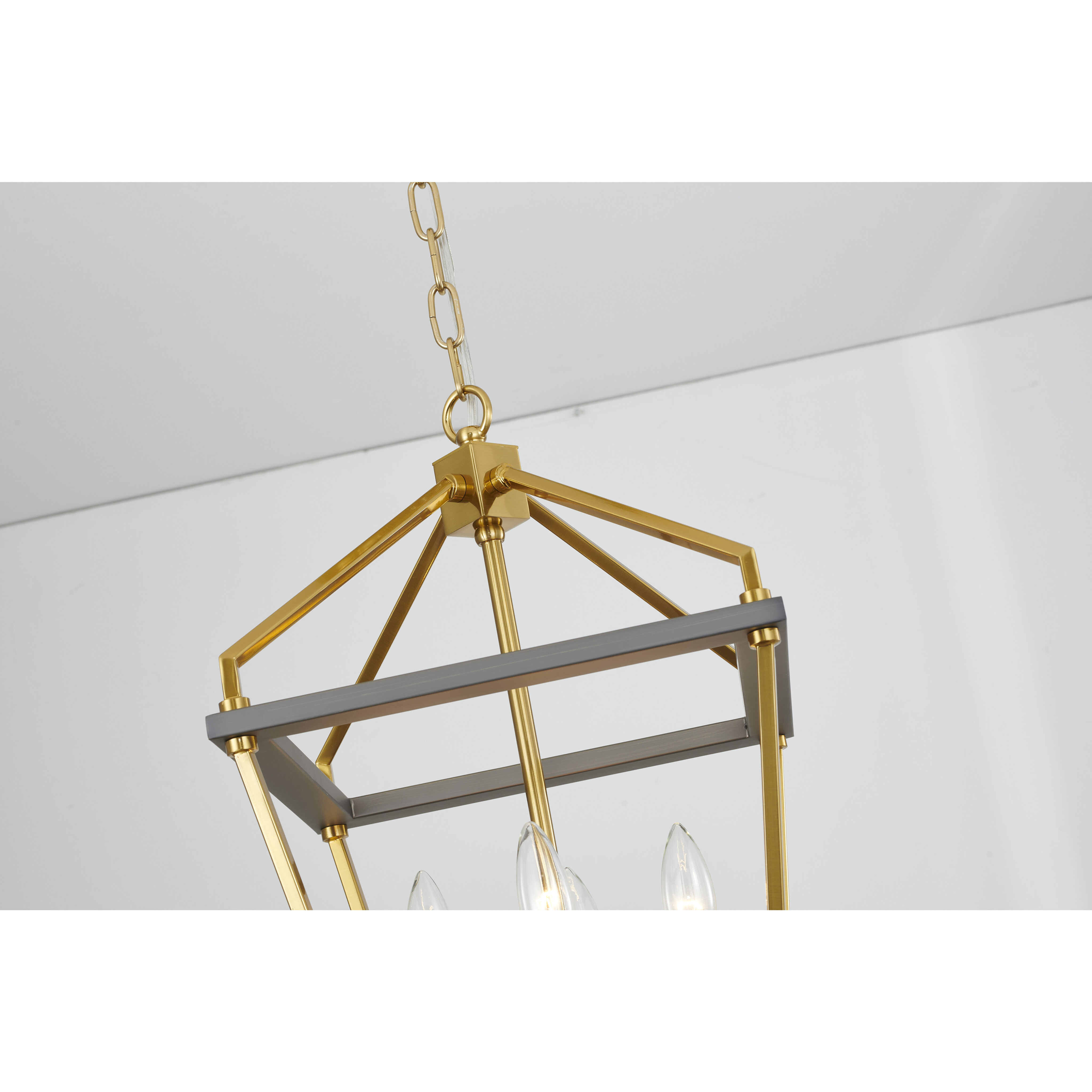 Canada 5 Light 12 inch Antique Brass and Black Chandelier Ceiling Light