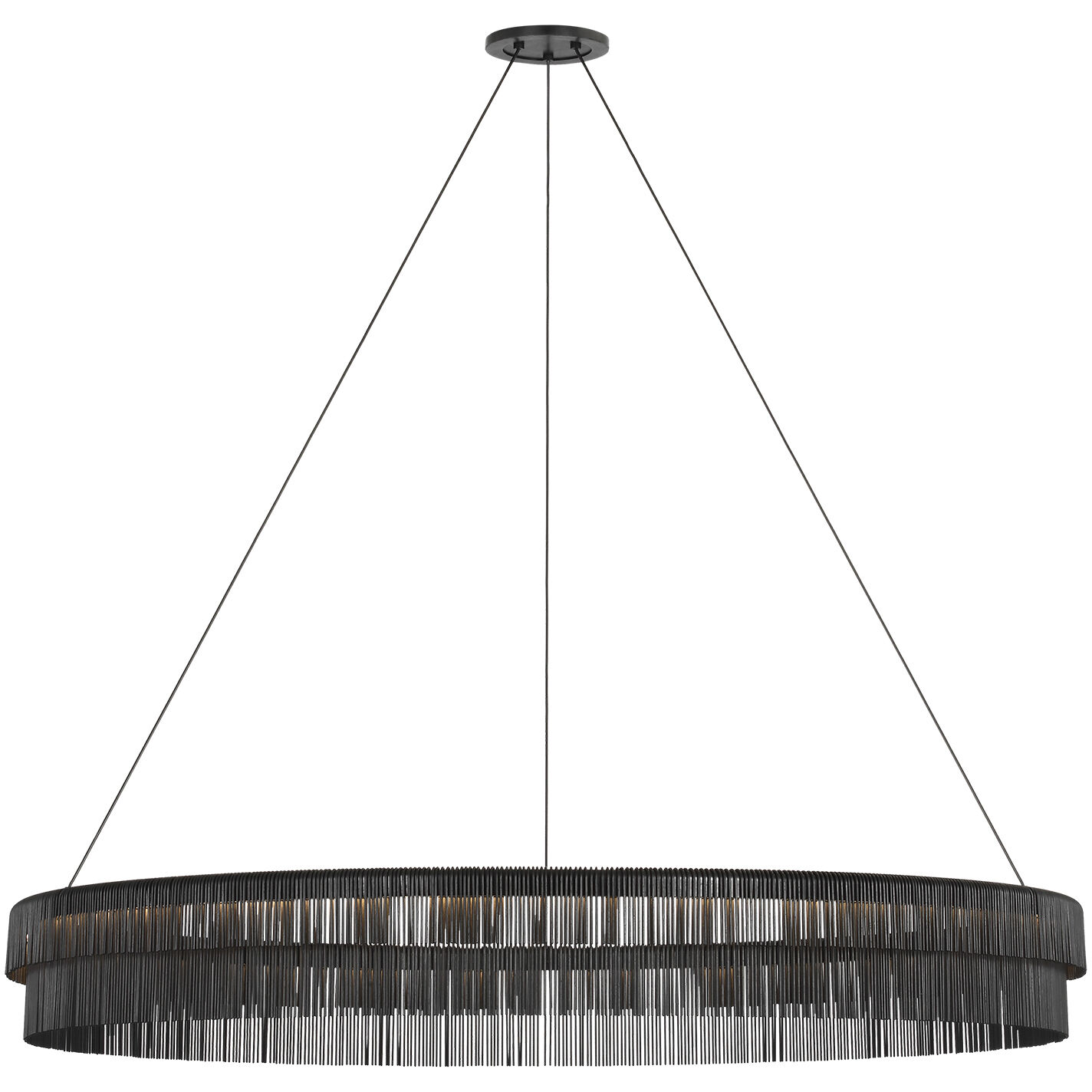 Kelly Wearstler Differo LED 50 inch Aged Iron Layered Ring Chandelier Ceiling Light
