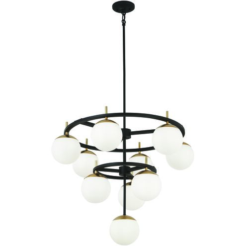 Alluria 10 Light 30 inch Weathered Black W/Autumn Gold Chandelier Ceiling Light