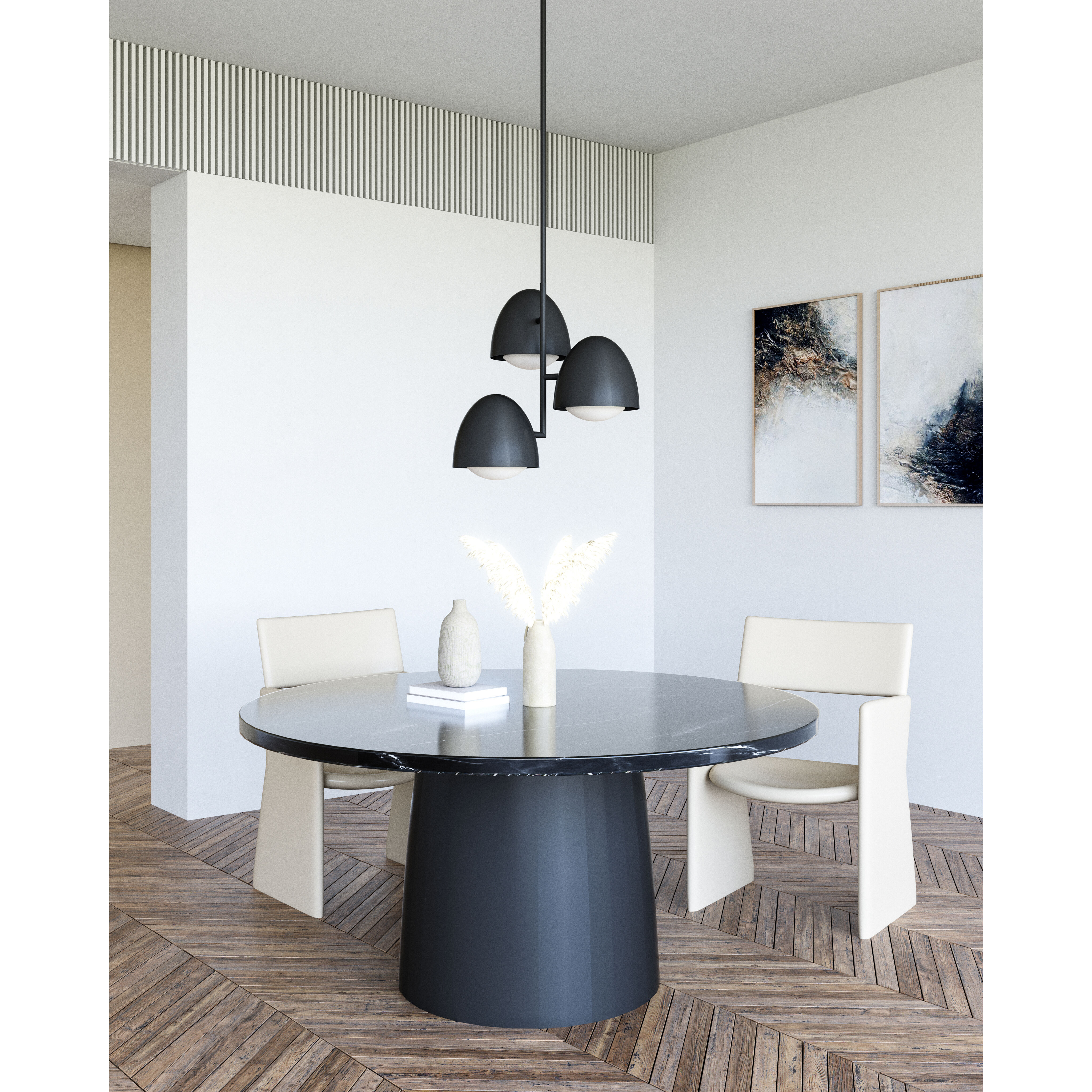 Alora Mood Kenji 3 Light 23.88 inch Matte Black Chandelier Ceiling Light