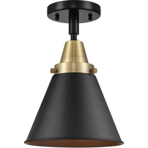 Franklin Restoration Appalachian LED 8 inch Black Antique Brass Flush Mount Ceiling Light in Matte Black