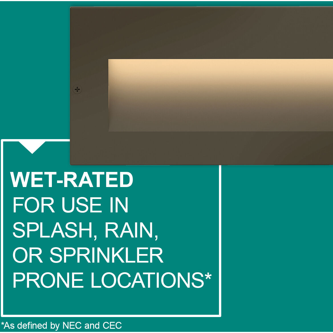 Taper 12v 2.50 watt Bronze Landscape Step Light, Horizontal