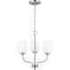 Windom 3 Light 18 inch Brushed Nickel Chandelier Ceiling Light