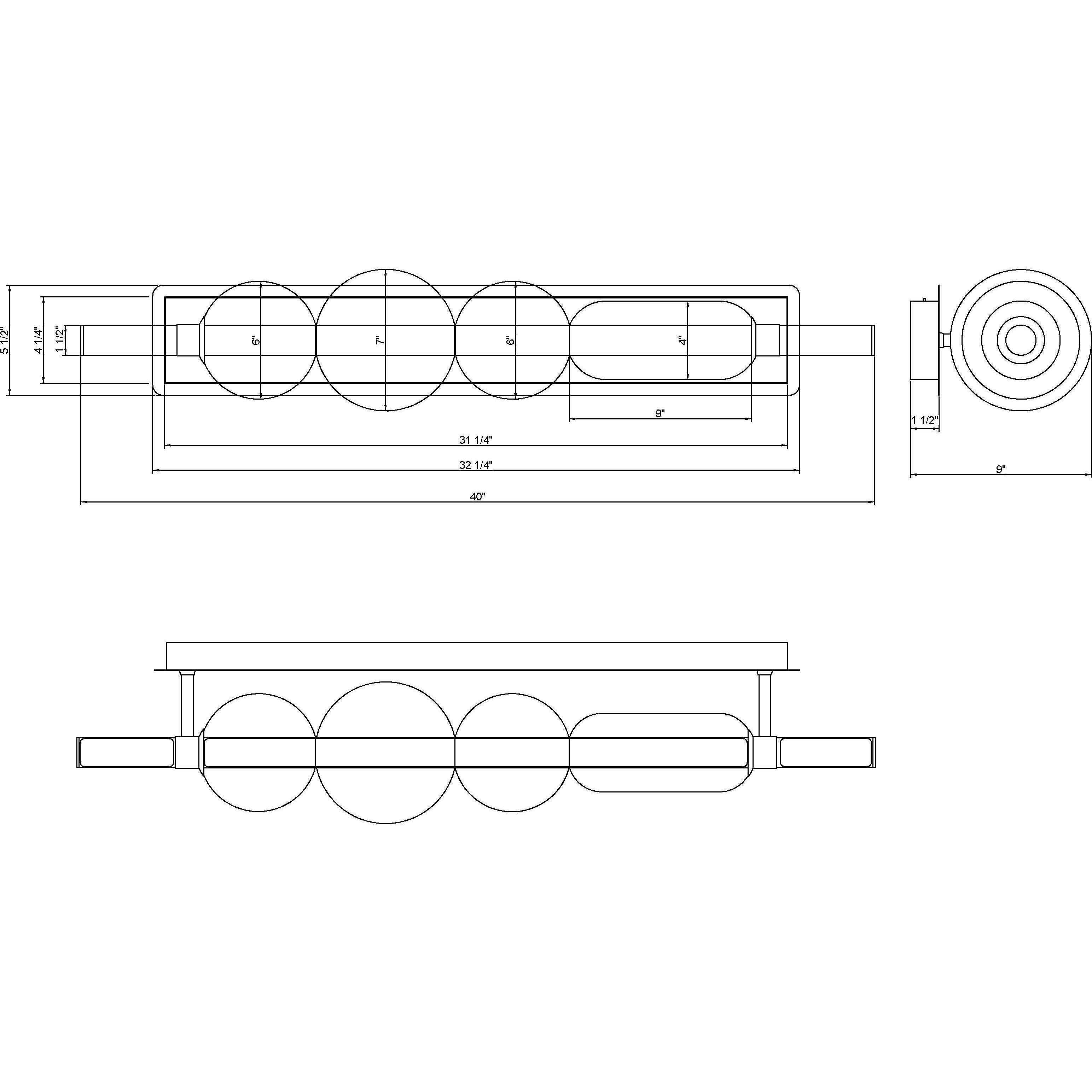 Lucent LED 40 inch Satin Nickel Vanity Light Wall Light