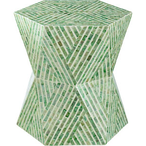 Hexagon Tapered Pedestal 20 inch Green Stool