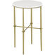 Kira 14 inch Brass/White Accent Table