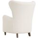 Ingel White Faux Sheepskin and Walnut Wingback Armchair
