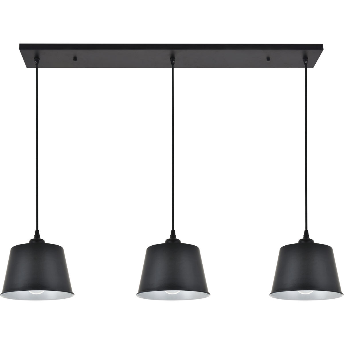 Nota 3 Light 41 inch Black Pendant Ceiling Light