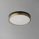 Dapper LED 12 inch Black and Antique Brass Flush Mount Ceiling Light