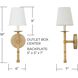 Tulum 1 Light 6 inch Matte Brass Sconce Wall Light