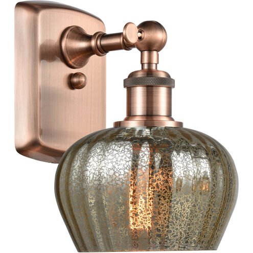 Ballston Fenton LED 7 inch Antique Copper Sconce Wall Light in Mercury Glass, Ballston