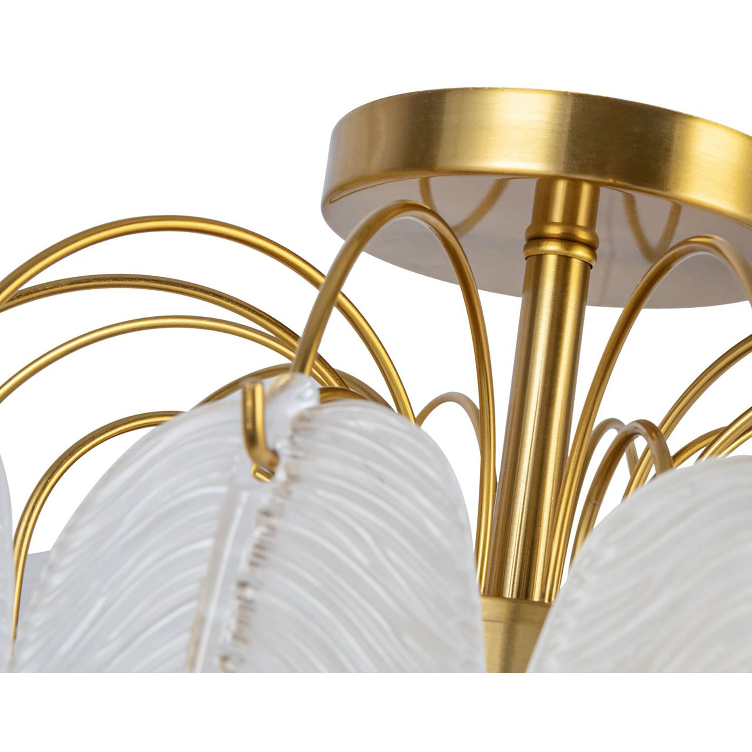 Alessia 4 Light 13.6 inch Brushed Brass and White Semi-Flush Mount Ceiling Light