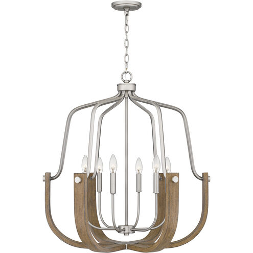 Challis 6 Light 28 inch Antique Nickel Chandelier Ceiling Light