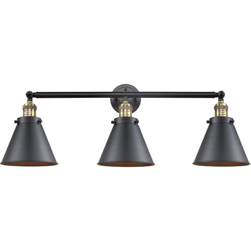 Franklin Restoration Appalachian 3 Light 32 inch Black Antique Brass Bath Vanity Light Wall Light, Franklin Restoration