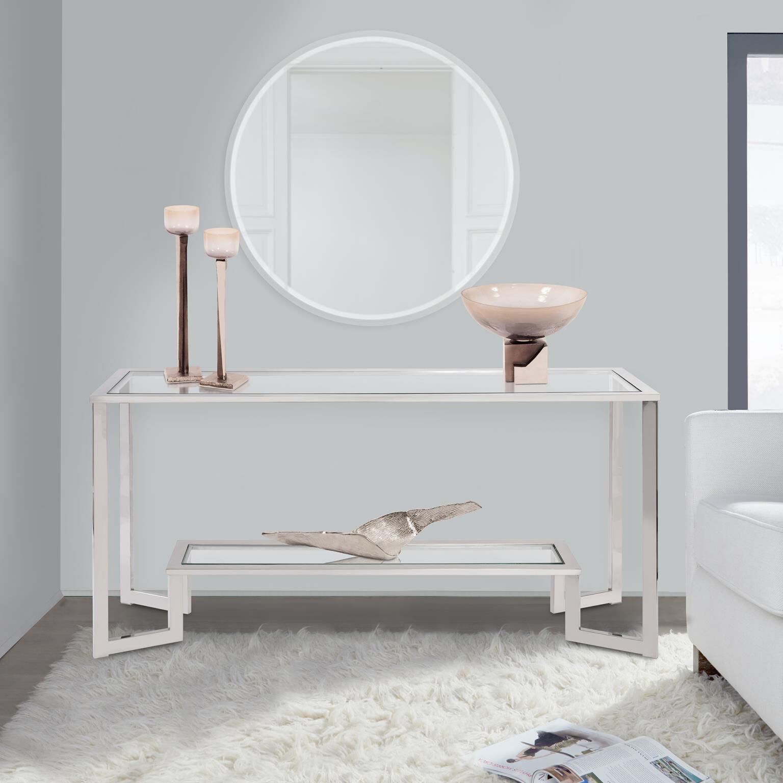 Harmony 63 inch Silver Console Table