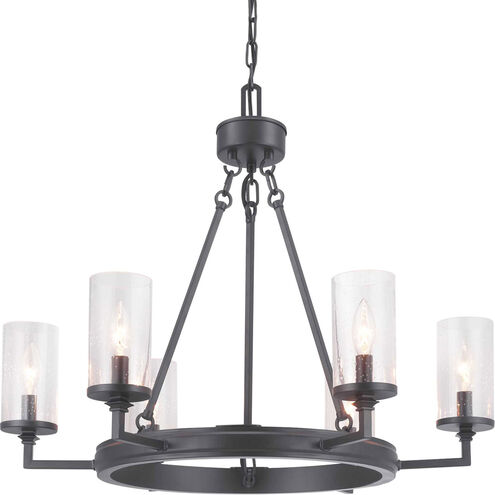 Gresham 6 Light 28 inch Graphite Chandelier Ceiling Light, Design Series